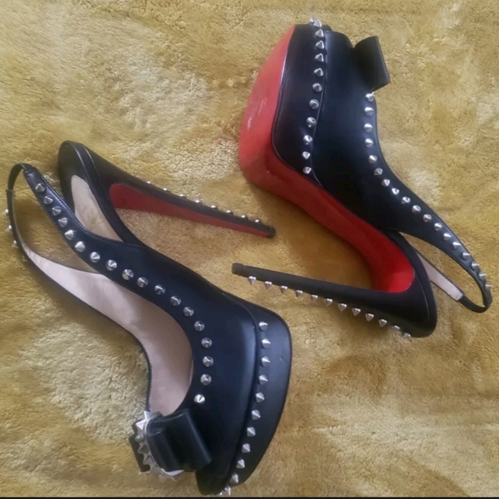 Christian Louboutin Lady peep studded slingback